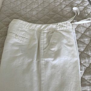 JCrew white linen pants
